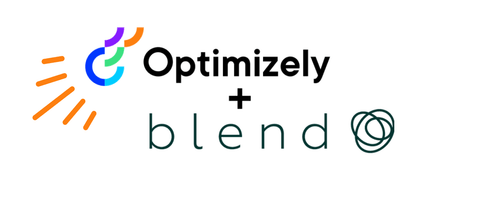 Optimizely logo and Blend logo.