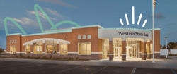 A stylized photo of a Western State Bank branch.