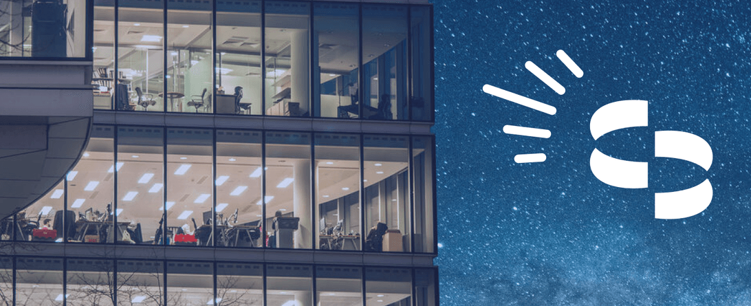 A stylized photo of an office building with a Cherry Bekaert logo.