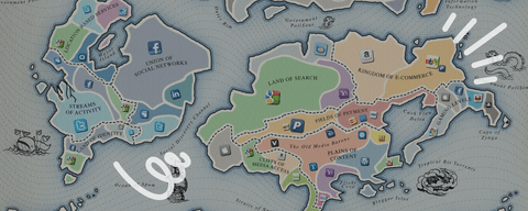 A stylized screenshot of the Web 2.0 Summit Map.