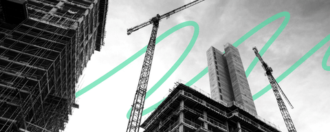 A stylized photo of a construction site.