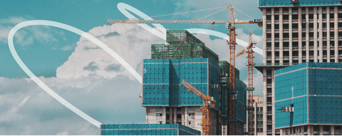 A stylized photo of a construction site.