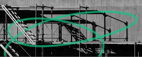 A stylized photo of a construction site.