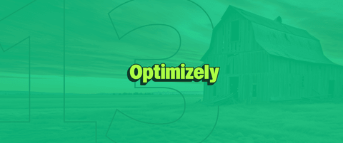 A graphic of the Optimizely logo with a faint "13" and old barn in the back symbolizing the need for site maintenance.