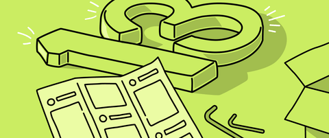 Graphic showing the number 13 lying on the floor next to some IKEA-style instructions, illustrating the work to upgrade to Opti CMS 13.